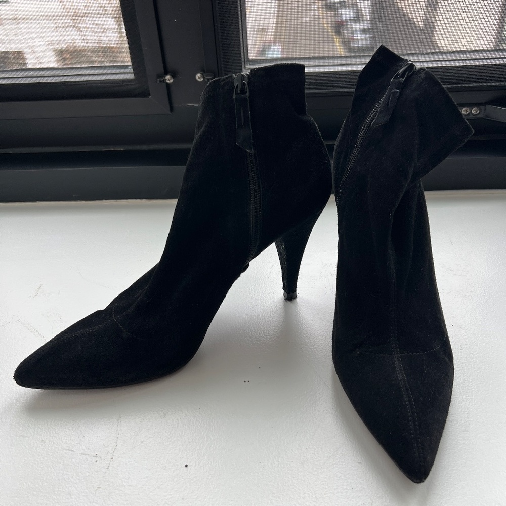 Alice + Olivia Black Suede Sock Boots - size US 10